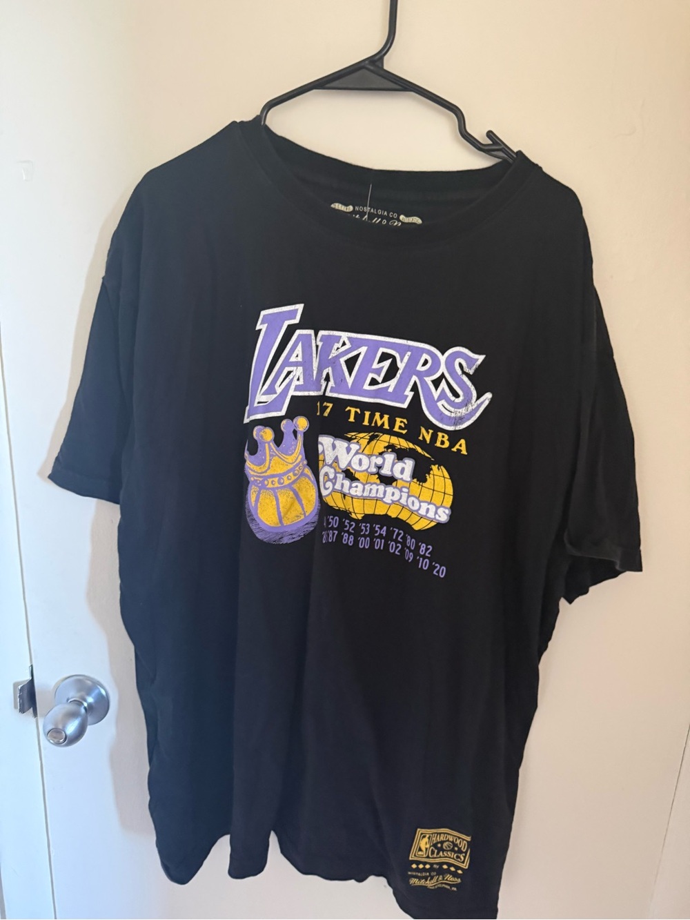 Rare Mitchell & Ness Black Hardwood Classics Tee with Gold Logo